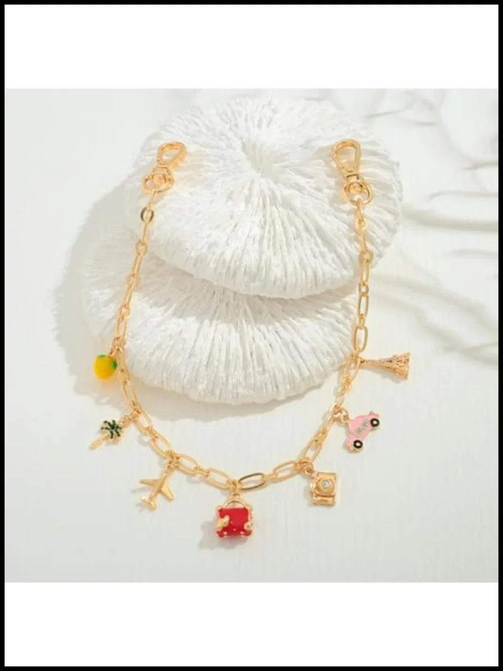 Lemon Bag Charms Keychain Wristlet Trendy Purse Charm for Women Gold Plated